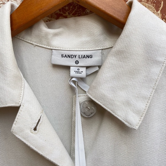 NWT Sandy Liang White Cream Utility Denim Jumpsuit Size 0 - Picture 12 of 14